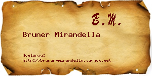 Bruner Mirandella névjegykártya
